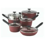 Nuvora Kitchen Classic 11-Piece Forged Aluminum Nonstick Cookware Set - Image 2