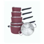 Nuvora Kitchen Classic 11-Piece Forged Aluminum Nonstick Cookware Set - Image 3