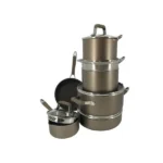 Nuvora Kitchen Classic 12-Piece Champagne Bronze Nonstick Aluminum Cookware Set - Image 2