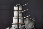 Nuvora Kitchen Professional 12-Piece 5-Ply Copper Core Stainless Steel Cookware Set