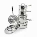 Nuvora Kitchen Professional 12-Piece 5-Ply Copper Core Stainless Steel Cookware Set - Image 5