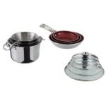 Nuvora Kitchen Signature 10-Piece Stacking Stainless Steel Cookware Set – Aluminum Base, Induction Compatible - Image 2