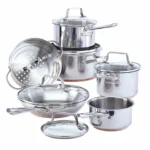 Nuvora Kitchen12-Piece 5-Ply Copper Core Stainless Steel Cookware Set